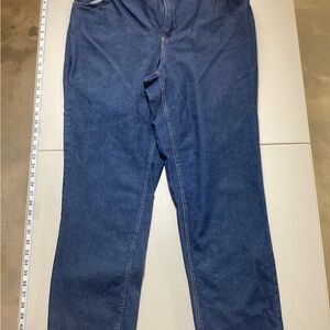 Woman Within Dark Blue Straight Leg Jeans